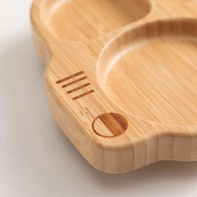 Car Baby Bamboo Suction Plate Bowl and Spoon Set