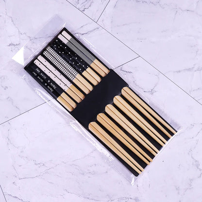 5Pairs Japanese Bamboo Chopsticks for Sushi Non-Slip Food Sticks Hot Pot Reusable Chinese Chopsticks Tableware Kitchen Tools