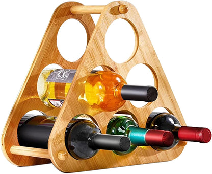 Bamboo Wine Rack, 6 Compartments, Assembly Required
