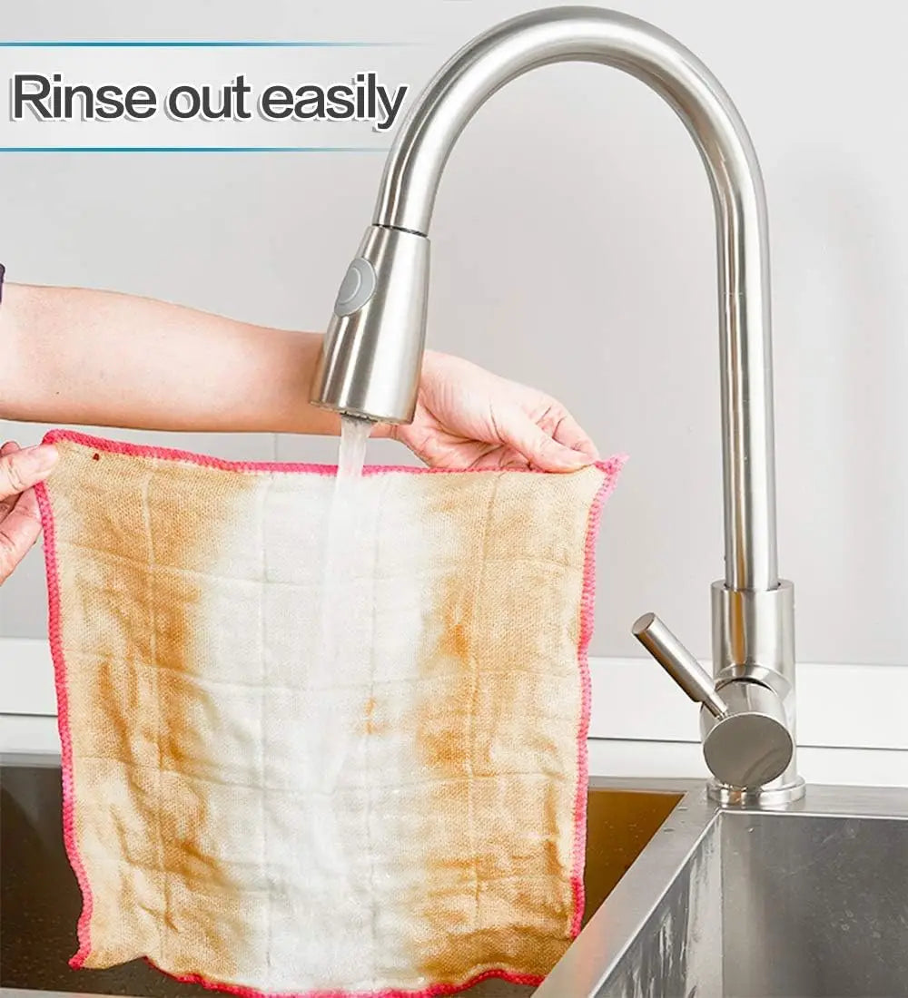 5/10Pcs Dishcloths Bamboo Dish Cloths Towels 12" X 12" Kitchen Wash Cloths Machine Washable Cleaning Cloths Absorbent Rags