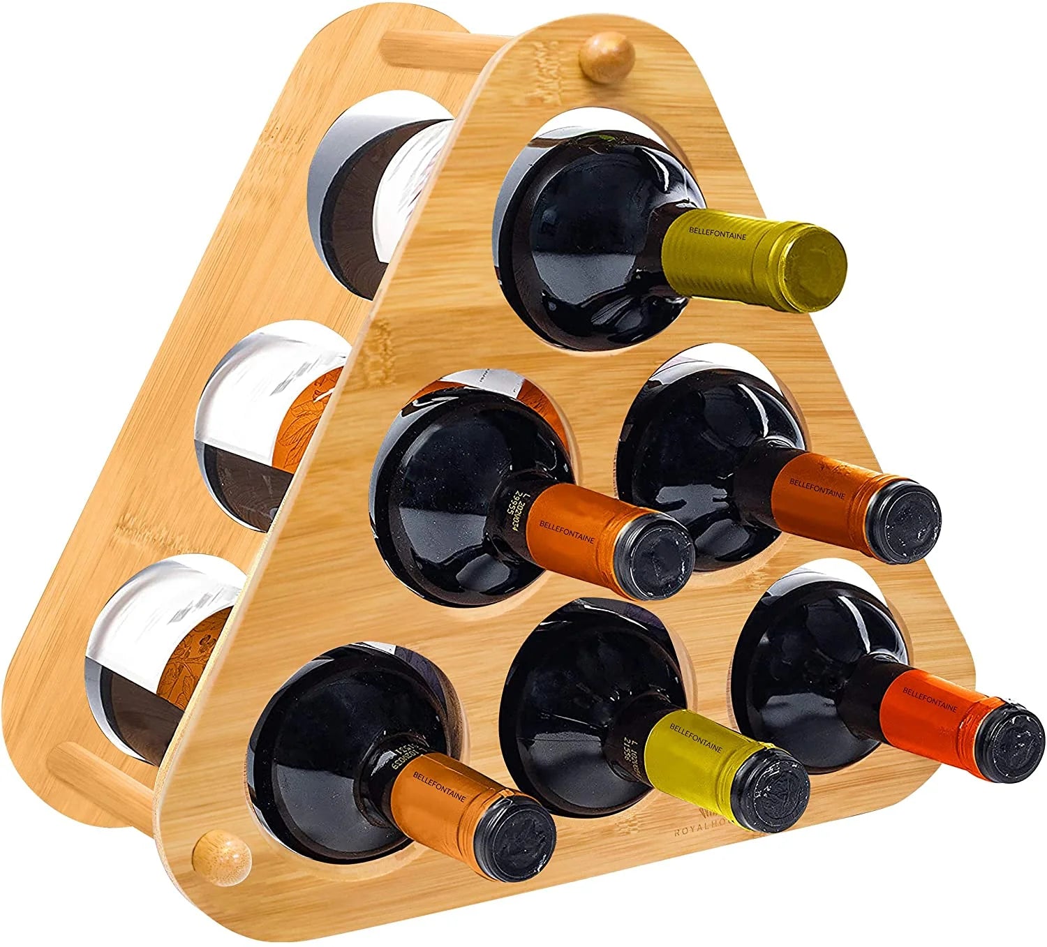 Bamboo Wine Rack, 6 Compartments, Assembly Required