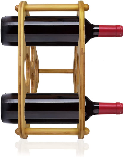 Bamboo Wine Rack, 6 Compartments, Assembly Required