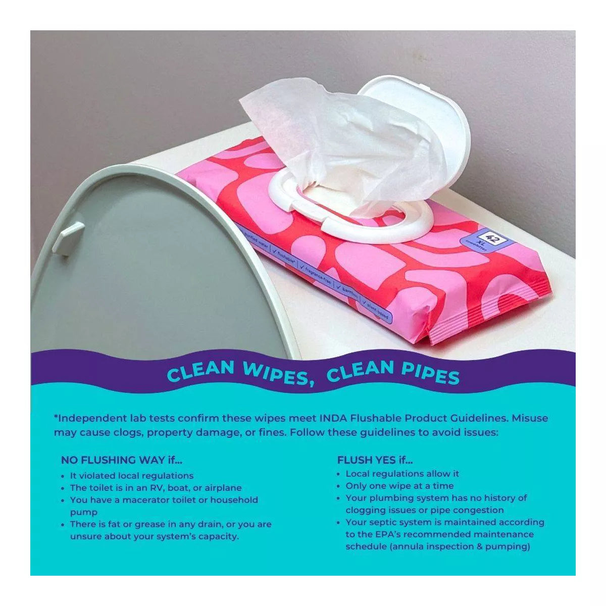 Bim Bam Boo Bamboo Flushable Wipes - 3Pk/42Ct