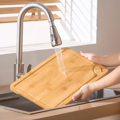 Cutting Board, 3-Pieces, Premium Versatile Bamboo Cutting Board with Food-Grade Oil and Juice Groove, Sturdy and Durable