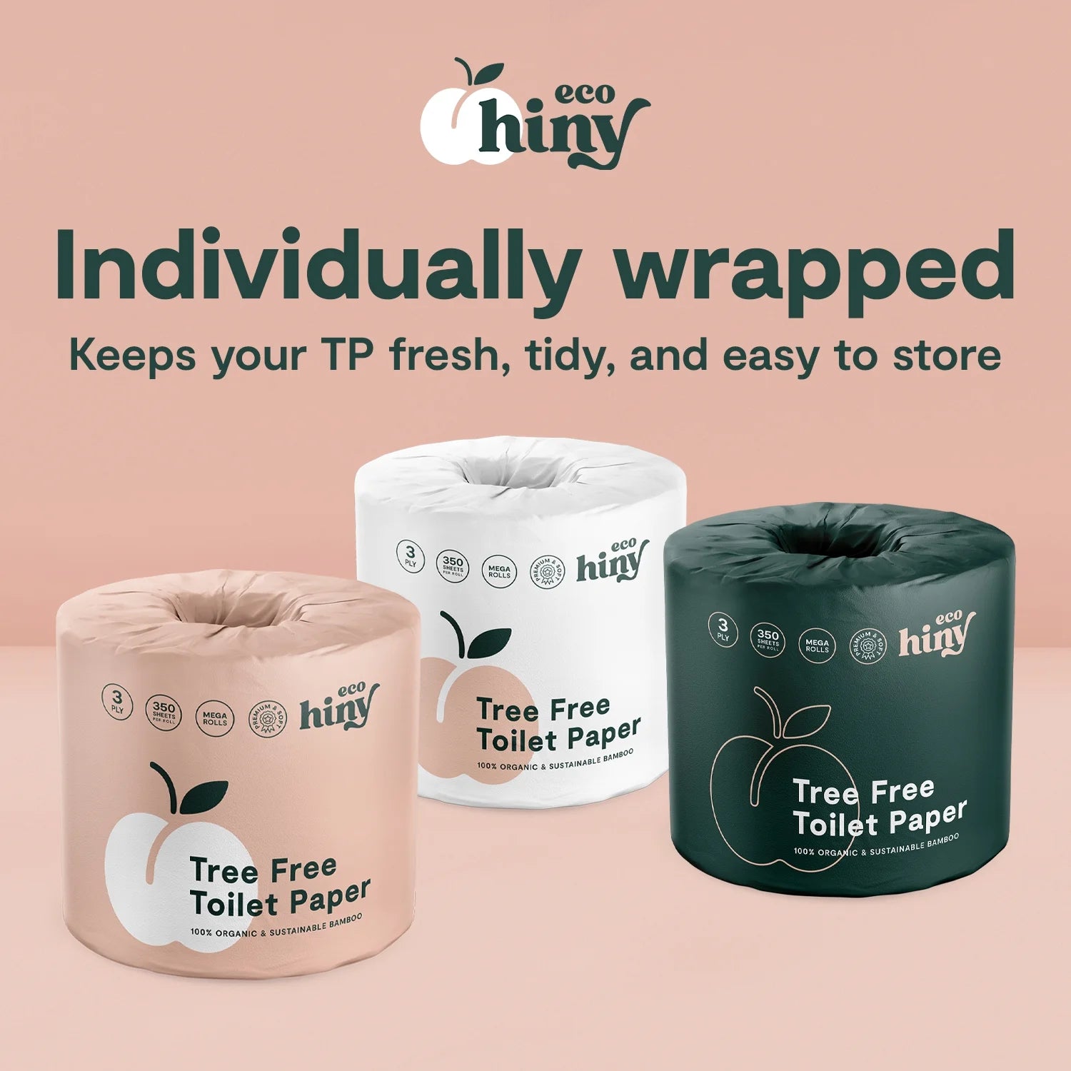 Premium & Soft Bamboo Toilet Paper | 48 Mega Rolls, 3 PLY & 350 Sheets| Tree Free Toilet Tissues | Plastic Free Packaging