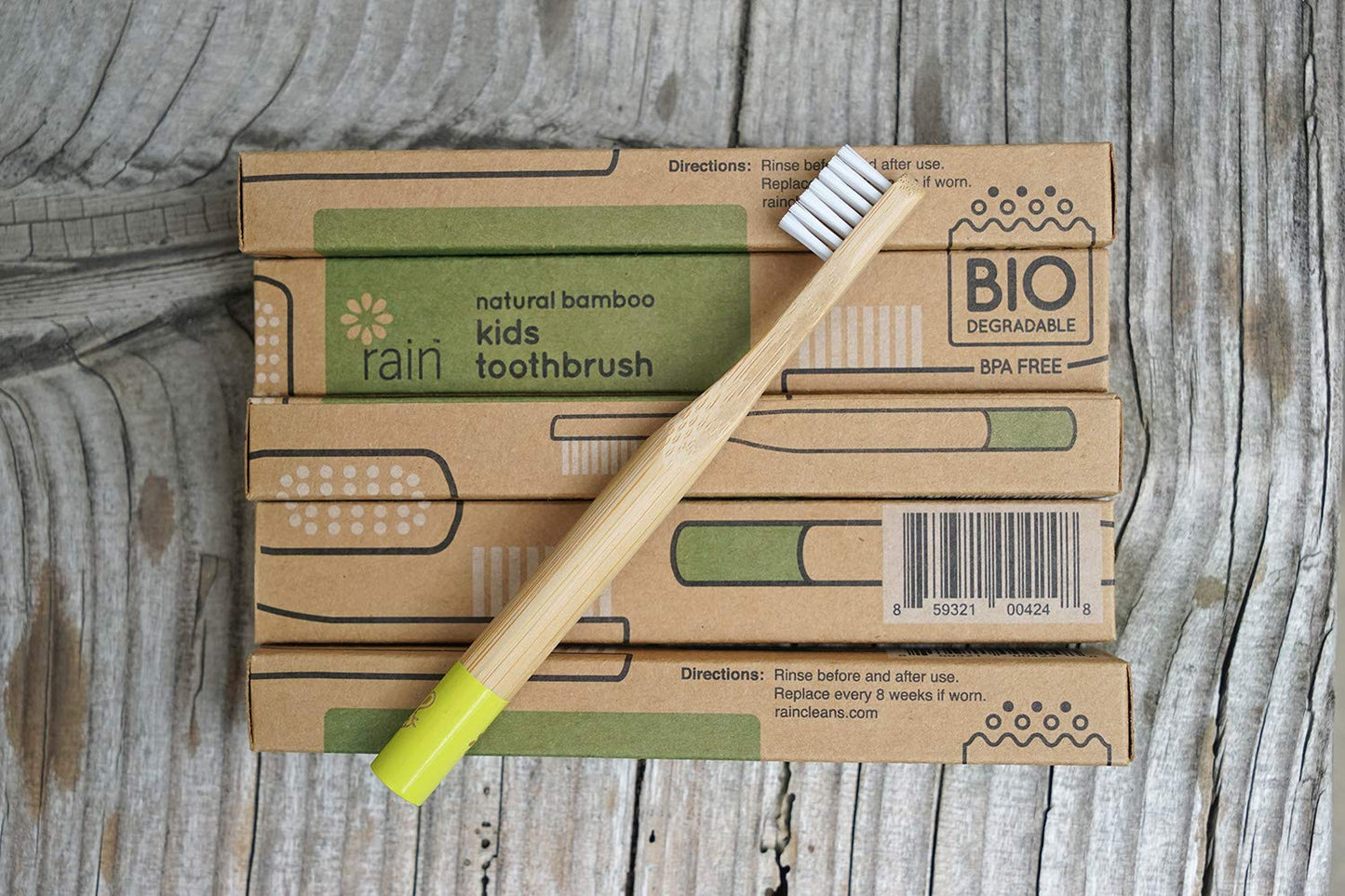 Organic Bamboo Baby Kids Toothbrush - 100% Safe Infant Toddler Toothbrush 6 to 12 Months and Up, Natural Bpa-Free Biodegradable Wood Extra Soft Bristles Children'S Dental Care (3 Pack)