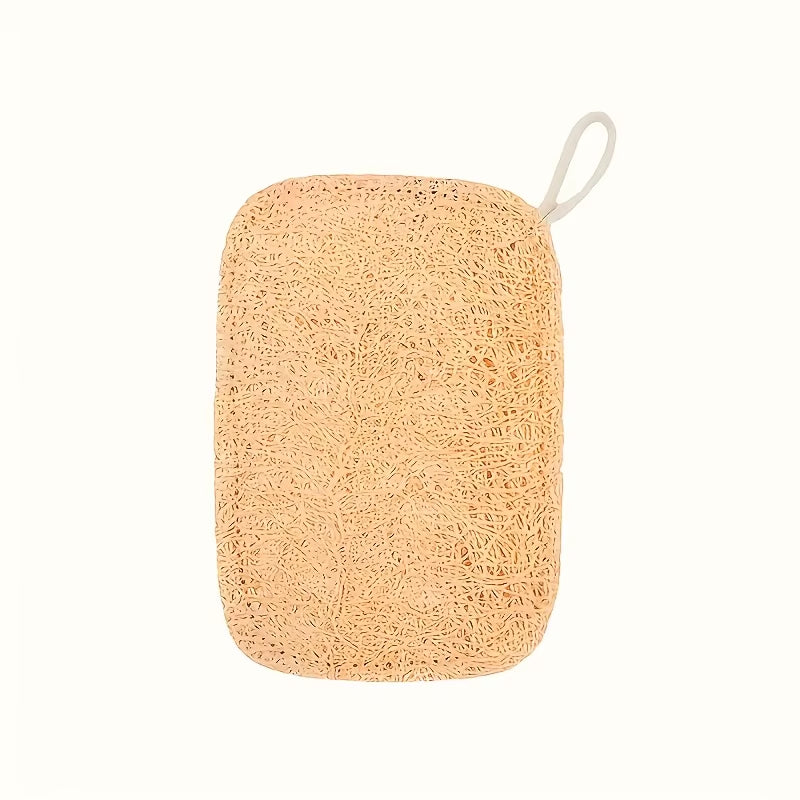 6Pcs Natural Loofah Exfoliating Sponges - Gentle Body Scrubber for Shower & Bath, Bamboo Fiber Cleaning Pads