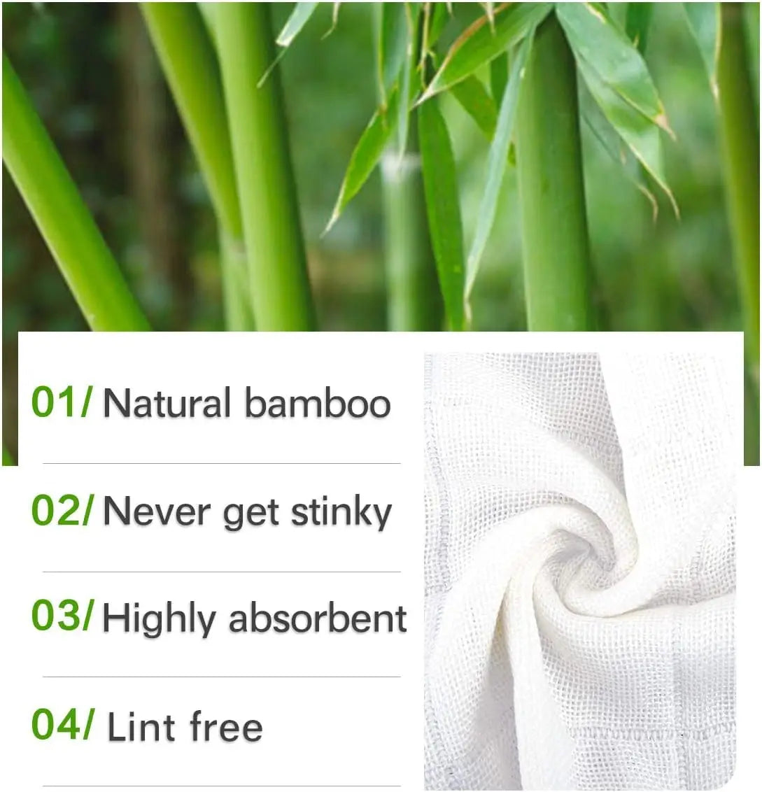 5/10Pcs Dishcloths Bamboo Dish Cloths Towels 12" X 12" Kitchen Wash Cloths Machine Washable Cleaning Cloths Absorbent Rags