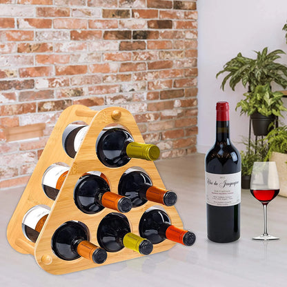 Bamboo Wine Rack, 6 Compartments, Assembly Required