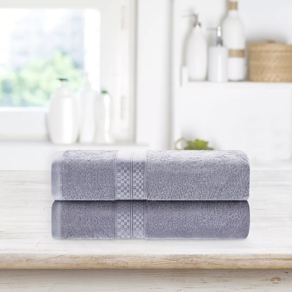 Plush and Absorbent Rayon from Bamboo and Cotton 2-Piece 30" X 54"  Towel Set by Blue Nile Mills
