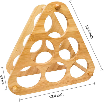 Bamboo Wine Rack, 6 Compartments, Assembly Required