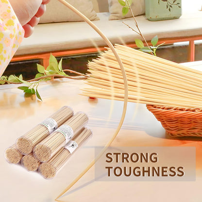 [100 PCS] 10 Inch Bamboo Skewers, Premium Wooden Skewers without Splinters, Skewers for Grilling, BBQ, Appetizer, Fruit Kabobs, Chocolate Fountain, Cocktail Toothpicks, and Food Skewer Sticks.