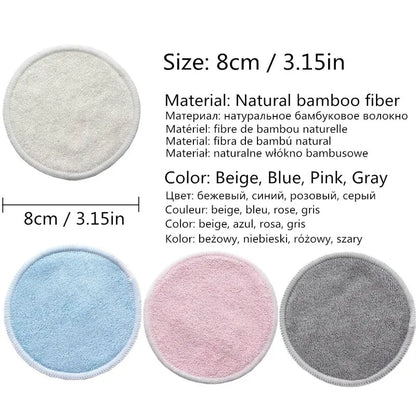 12PC Reusable Cotton Pads Makeup Remover Pads Washable round Bamboo Make up Pads Cloth Nursing Pads Skin Care Tool Skin Cleaning