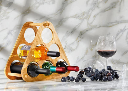 Bamboo Wine Rack, 6 Compartments, Assembly Required