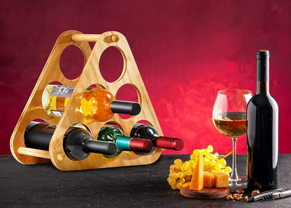 Bamboo Wine Rack, 6 Compartments, Assembly Required