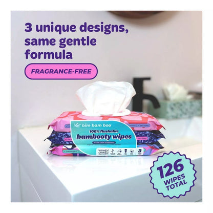 Bim Bam Boo Bamboo Flushable Wipes - 3Pk/42Ct