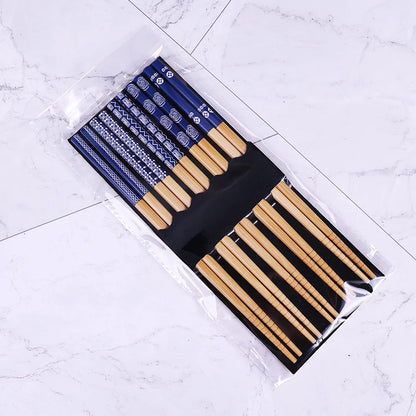 5Pairs Japanese Bamboo Chopsticks for Sushi Non-Slip Food Sticks Hot Pot Reusable Chinese Chopsticks Tableware Kitchen Tools