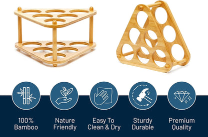 Bamboo Wine Rack, 6 Compartments, Assembly Required